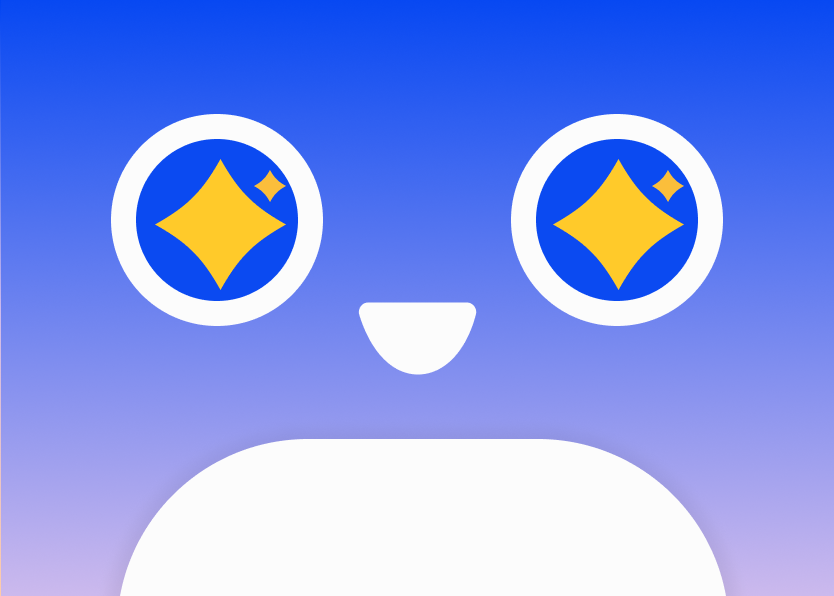 Meddy's friendly 2D cartoon face