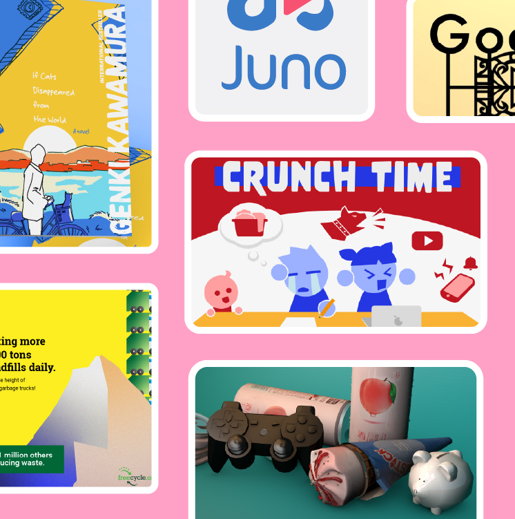 Compiled images of a variety of works Sabrina has done in the past